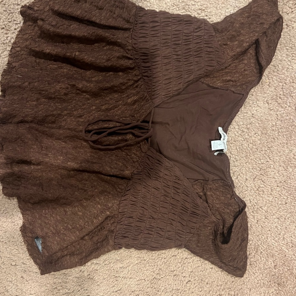 Urban Outfitters Brown Cropped Shirt